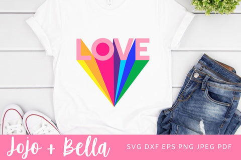Love Svg, Love Rainbow SVG, Pride Svg, Rainbow LGBQT Svg, Valentine's Shirt Svg, Valentines Day Svg, Svg Designs for Cricut, Sublimation SVG Jojo&Bella 