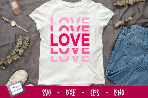 Love SVG - Mirrored SVG - Stacked SVG SVG Stacy's Digital Designs 
