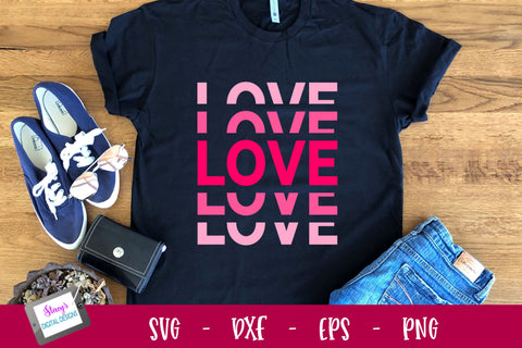 Love SVG - Mirrored SVG - Stacked SVG SVG Stacy's Digital Designs 