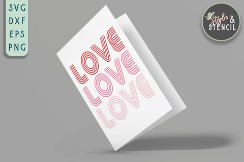 Love SVG - Valentine Shirt SVG - Retro Valentine SVG Style and Stencil 