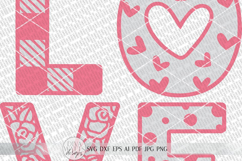 LOVE svg | Valentine's Day SVG | Buffalo Check SVG | Farmhouse Sign | dxf and more! | Printable | Glowforge svg SVG Diva Watts Designs 