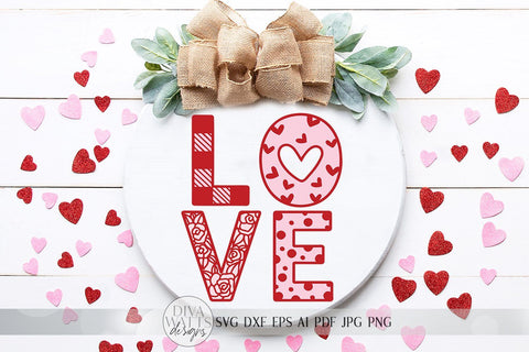 LOVE svg | Valentine's Day SVG | Buffalo Check SVG | Farmhouse Sign | dxf and more! | Printable | Glowforge svg SVG Diva Watts Designs 