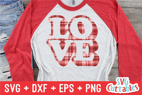 Love svg - Valentine's Day svg - Plaid - Valentines svg - dxf - eps - png - Retro svg - Silhouette - Cricut - Cut File SVG Svg Cuttables 