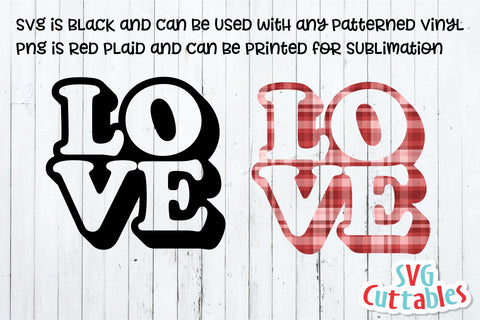 Love svg - Valentine's Day svg - Plaid - Valentines svg - dxf - eps - png - Retro svg - Silhouette - Cricut - Cut File SVG Svg Cuttables 