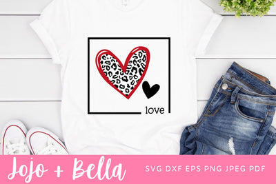 Love Svg, Valentines Svg, Leopard Print Heart Svg, Valentines Day Svg, Valentines Cut File, Svg Designs for Cricut, Sublimation SVG Jojo&Bella 