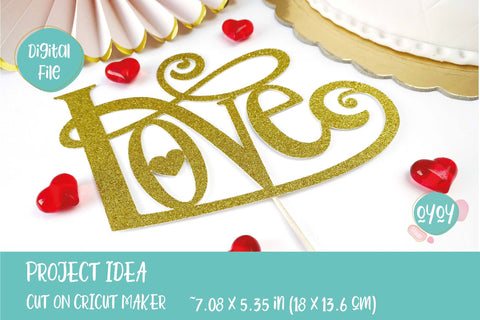Love SVG | Wedding Cake Topper SVG | Valentines Day SVG SVG OyoyStudioDigitals 