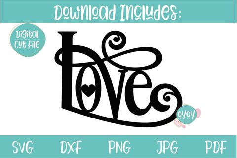 Love SVG | Wedding Cake Topper SVG | Valentines Day SVG SVG OyoyStudioDigitals 