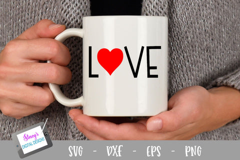 Love SVG with heart - Valentine SVG SVG Stacy's Digital Designs 