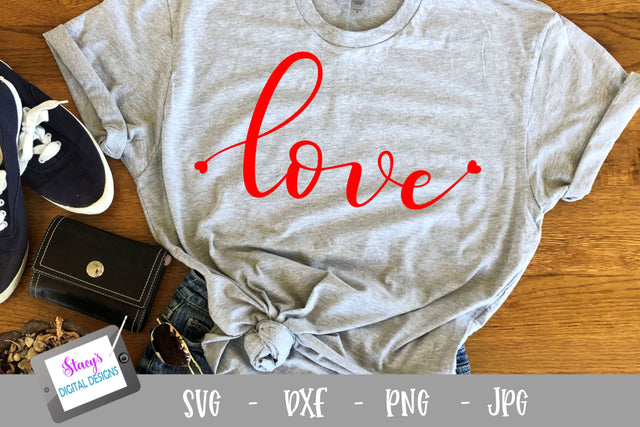 Love SVG with hearts - Valentine SVG SVG Stacy's Digital Designs 