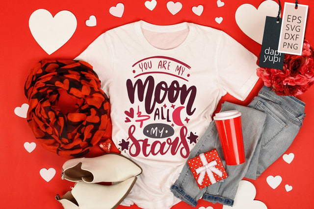 Love SVG You Are My Moon And All My Stars Quotes SVG dapiyupi store 