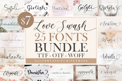 Love Swash 25 Fonts Bundle Font Balpirick 