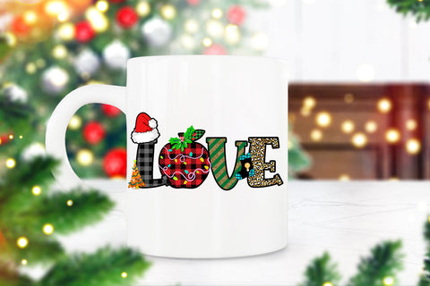 Love Teacher Christmas Sublimation I Teacher Holiday PNG Sublimation Happy Printables Club 