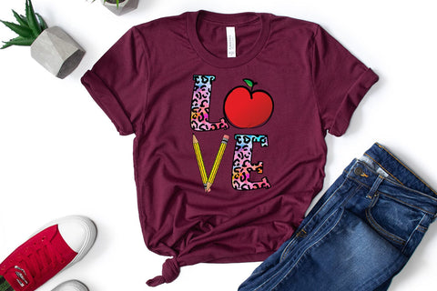 Love Teacher PNG I Teacher Sublimation I Teacher Shirt PNG Sublimation Happy Printables Club 