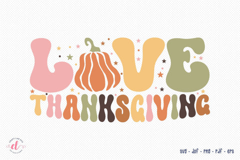 Love Thanksgiving Retro SVG Design SVG CraftLabSVG 