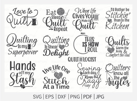 Love to Quilt svg, Quilting svg bundle, Sewing SVG, Quilting SVG, Sewing Quotes SVG Dinvect 