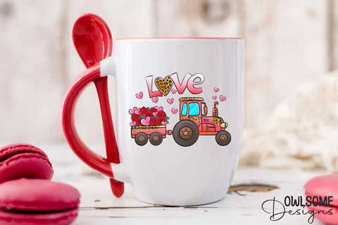 Love Tractor Valentine PNG Sublimation Sublimation Owlsome.Designs 