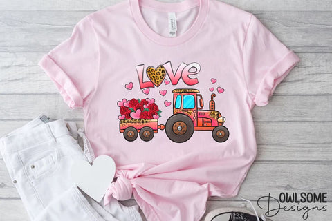 Love Tractor Valentine PNG Sublimation Sublimation Owlsome.Designs 