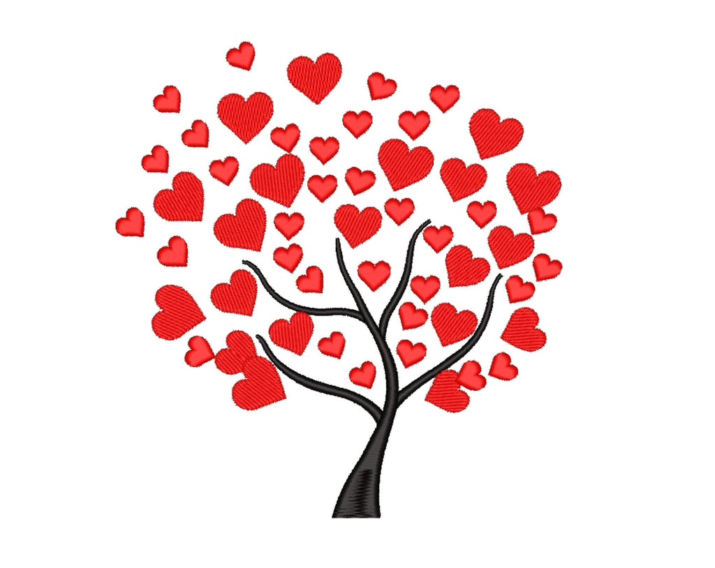 Love Tree Pattern Love Tree Embroidery Design, Happy Valentine's Day Embroidery File, 3 ...