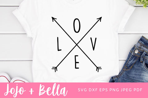 LOVE Tribal Svg, Valentine’s Day Shirt, Kids Svg, Boho Arrows SVG, Hearts Svg, Ethnic Svg, Wedding Svg, Silhouette Cameo, Cricut, Vector, Svg Png File SVG Jojo&Bella 
