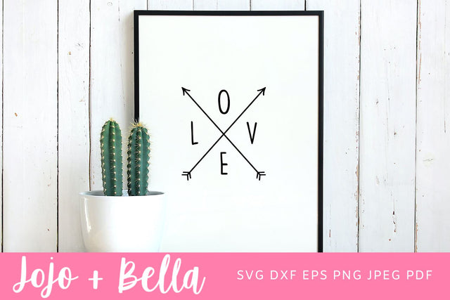 LOVE Tribal Svg, Valentine’s Day Shirt, Kids Svg, Boho Arrows SVG, Hearts Svg, Ethnic Svg, Wedding Svg, Silhouette Cameo, Cricut, Vector, Svg Png File SVG Jojo&Bella 