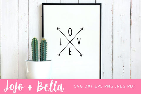 LOVE Tribal Svg, Valentine’s Day Shirt, Kids Svg, Boho Arrows SVG, Hearts Svg, Ethnic Svg, Wedding Svg, Silhouette Cameo, Cricut, Vector, Svg Png File SVG Jojo&Bella 