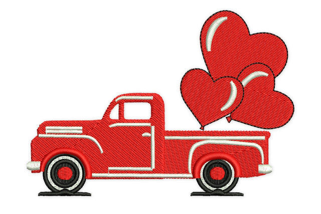 Love Truck Embroidery Design, Truck with hearts Machine Embroidery File Embroidery/Applique DESIGNS NextEmbroidery 