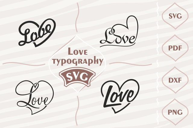 Love typography - SVG bundle SVG Digital Mojito 