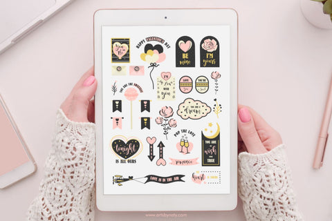 Love Valentines day SVG illustrations. SVG Arts By Naty 