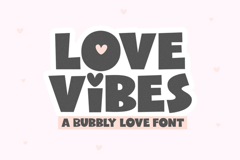 Love Vibes - Cute Block Font Font KA Designs 