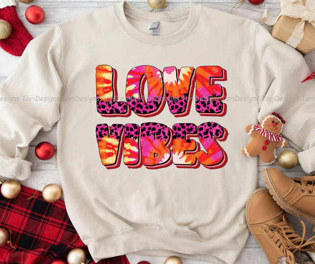 Love Vibes Valentine Sublimation Design Sublimation ToriDesigns 