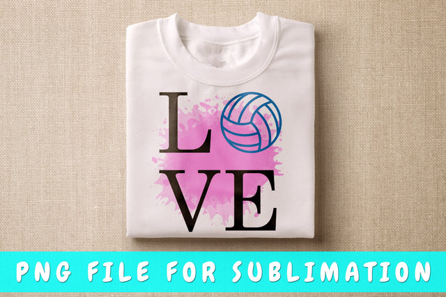 Love Volleyball PNG, Volleyball Design For Sublimation Sublimation HappyDesignStudio 