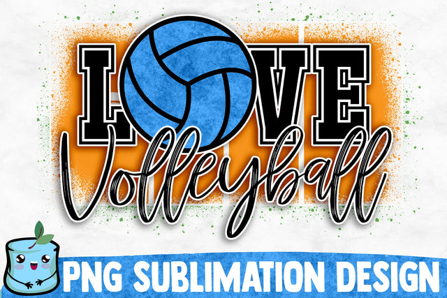 Love Volleyball Sublimation Design Sublimation MintyMarshmallows 