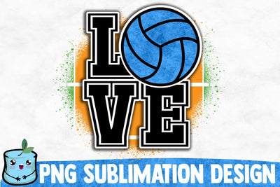 Love Volleyball Sublimation Design Sublimation MintyMarshmallows 