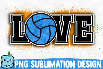 Love Volleyball Sublimation Design Sublimation MintyMarshmallows 