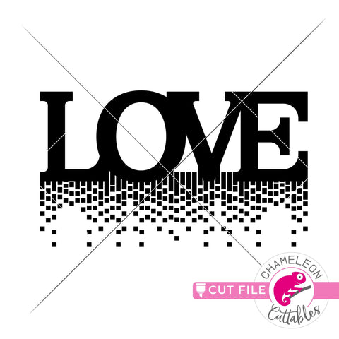 Love waterfall - Valentine's day design - SVG PNG DXF EPS JPEG SVG Chameleon Cuttables 