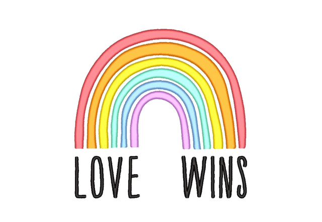 Love wins rainbow embroidery design, 3 sizes Embroidery/Applique DESIGNS Nino Nadaraia 