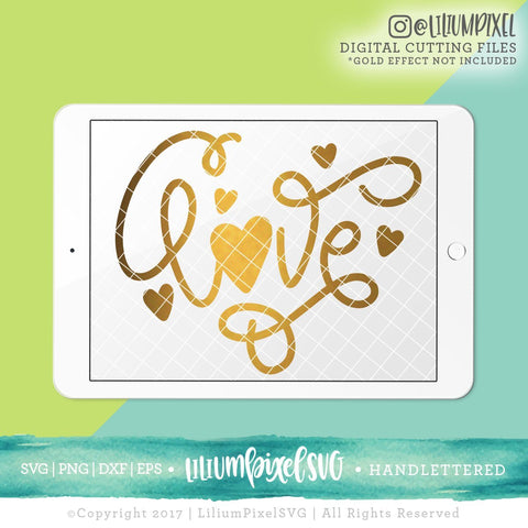 Love with Heart SVG Lilium Pixel SVG 