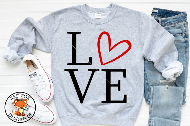 Love with heart SVG, PNG, DXF Cut Files, Valentine's Day SVG RedFoxDesignsUS 