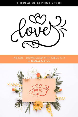 Love With Hearts | Valentine's Cut File SVG TheBlackCatPrints 
