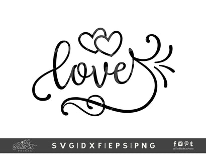 Love With Hearts | Valentine's Cut File SVG TheBlackCatPrints 