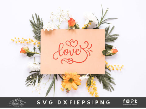 Love With Hearts | Valentine's Cut File SVG TheBlackCatPrints 