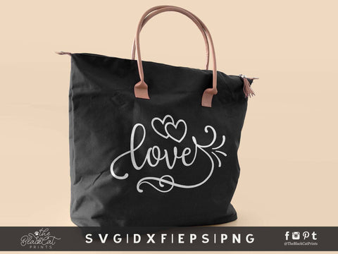 Love With Hearts | Valentine's Cut File SVG TheBlackCatPrints 