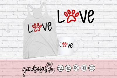 Love with Paw Print SVG Gardenias Art Shop 