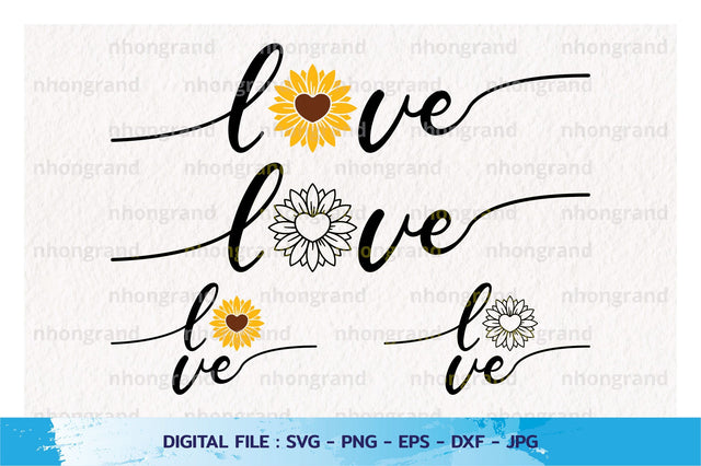 love with sunflower Silhouette, PNG SVG File, Digital Download SVG nhongrand 