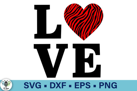 Love with Zebra Print Heart SVG SVG B Renee Design 