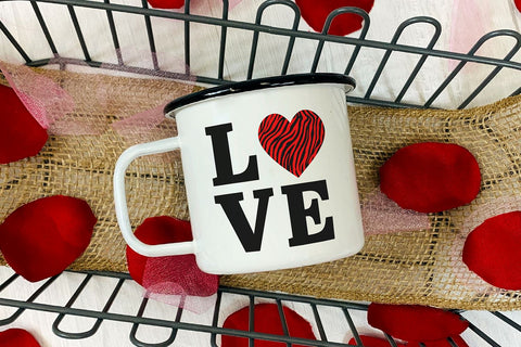 Love with Zebra Print Heart SVG SVG B Renee Design 