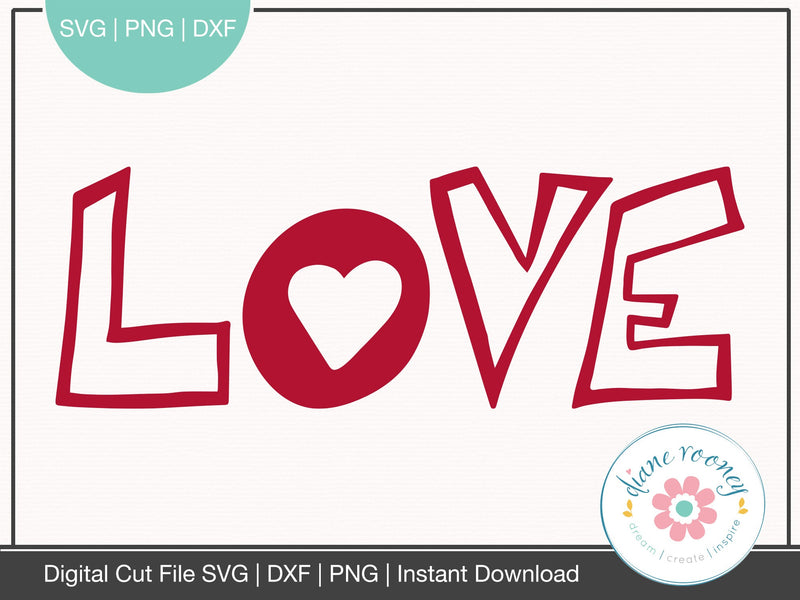 Love Word Art svg png dxf Cut File SVG Diane Rooney 