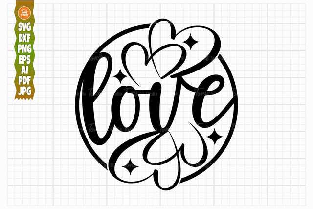 Love Word SVG PNG DXF, Wedding Sign Svg, Love Svg, Heart Clipart SVG TonisArtStudio 