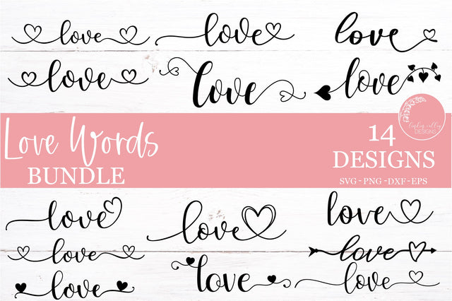 Love Words Bundle-Valentine SVG Bundle SVG Linden Valley Designs 