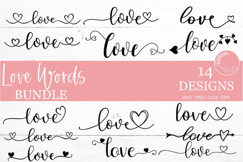 Love Words Bundle-Valentine SVG Bundle SVG Linden Valley Designs 
